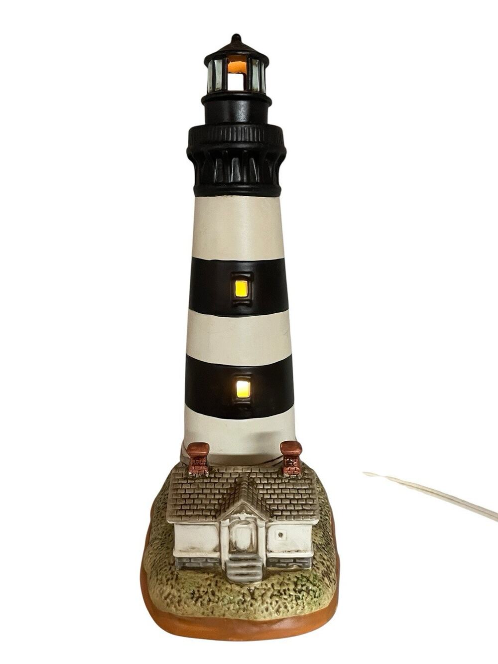 VTG 1993 Geo Z. Lefton Bodie Island NC Lighthouse Lighted Tabletop Coastal Decor